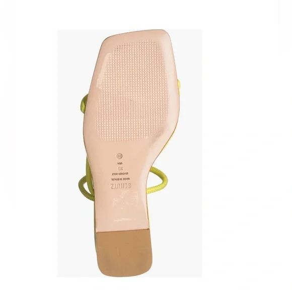 SCHUTZ Kiki Wedge Heel Sandals Green Apple Color Women’s Size 8 Square Toe - Picture 12 of 15